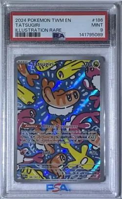 2024 Pokemon TCG Twilight Masquerade Tatsugiri 186/167 Illustration Rare PSA 9 - Image 3