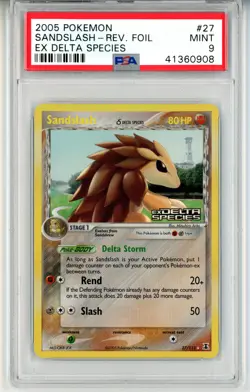 POKEMON EX DELTA SPECIES SANDSLASH #27 REVERSE HOLO FOIL PSA 9 MINT #41360908 - Image 1