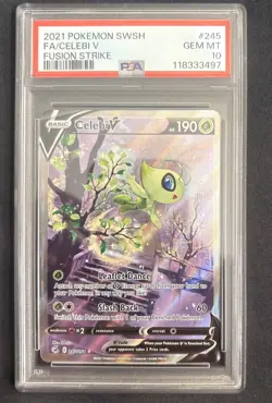 Celebi v 245/264 Alt Art Ultra Rare Fusion Strike 2021 Pokemon PSA 10 - Image 1