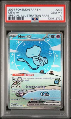 2024 POKEMON PAF EN-PALDEAN FATES SPECIAL ILLUSTRATION RARE #232 MEW EX PSA 10 - Image 1