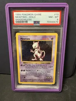 Pokemon TCG Mewtwo Shadowless Base Set PSA 8 - Image 1