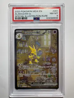 Pokemon Alakazam Ex Scarlet & Violet 151 Special Illustration 201/165 PSA 8 Mint - Image 1