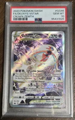 Pokemon FA Deoxys VSTAR # GG46 Graded PSA 10 Gem Mint - Image 1