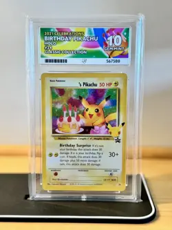 Birthday Pikachu 24 Promo - Pokemon TCG Celebrations Classic Collection - ACE 10 - Image 1