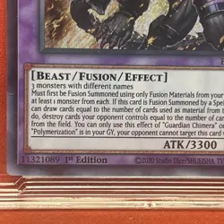 2022 Yu-Gi-Oh Guardian Chimera BACH-EN040 Secret Rare 1st Ed DCG 9 - Image 3