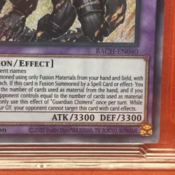 2022 Yu-Gi-Oh Guardian Chimera BACH-EN040 Secret Rare 1st Ed DCG 9 - Image 4