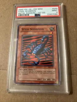 2002 YU-GI-OH! MRD-METAL RAIDERS 1ST ED #029 STEEL SCORPION PSA 9 MINT - Image 1