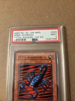 2002 YU-GI-OH! MRD-METAL RAIDERS 1ST ED #029 STEEL SCORPION PSA 9 MINT - Image 2