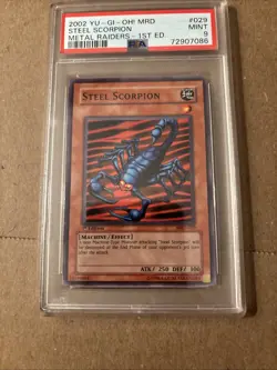 2002 YU-GI-OH! MRD-METAL RAIDERS 1ST ED #029 STEEL SCORPION PSA 9 MINT - Image 3