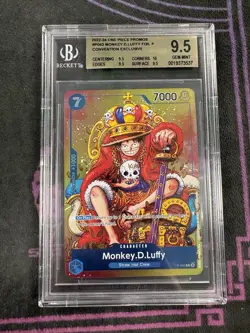 Monkey D. Luffy P-043 Foil Promo Convention Exclusive One Piece Card BGS 9.5 - Image 1