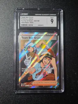 Team Star Grunt 242 S&V Base Set Full Art Ultra Rare Pokemon Trainer Card CGC 9 - Image 1