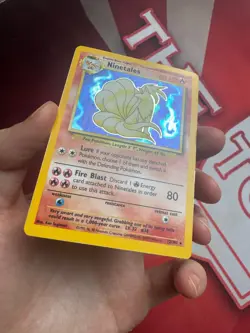 NINETALES 12/102 Base Set Unlimited HOLO rare Pokemon TCG card LP-NM - Image 2