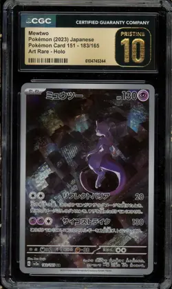 CGC 10 Pristine Mewtwo 183/165 Holo AR 151 sv2a Pokemon Card Japanese - Image 1