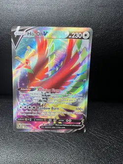 Pokemon TCG Ho-Oh v Silver Tempest Holo Ultra Rare Card 187/195 - Image 1