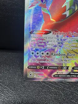 Pokemon TCG Ho-Oh v Silver Tempest Holo Ultra Rare Card 187/195 - Image 5