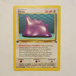 Pokemon Ditto Fossil Rare Regular 18/62 1999 Wizards Card 1st edition - Image 1