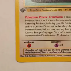 Pokemon Ditto Fossil Rare Regular 18/62 1999 Wizards Card 1st edition - Image 5