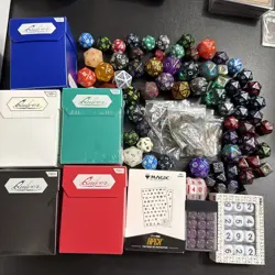 MTG: QUIVER Boxes Set of 5 Colors 3 New & 2 Used 50+ Spindown Dice Life Counter - Image 1