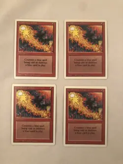 Lot of 4 Magic the Gathering 1993 revised Red Elemental Blast - Image 1