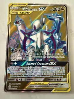 2019 POKEMON SUN & MOON COSMIC ECLIPSE 220 FULL ART/ARCEUS & DIALGA & PALKIA GX - Image 1