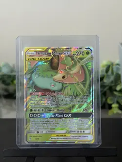 Pokemon TCG Venusaur Snivy GX Holo Card 1/236 Sm-Cosmic Eclipse - Image 1