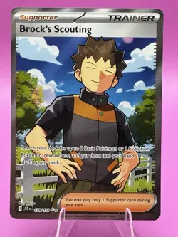 Pokemon TCG Brock's Scouting 179/159 Journey Together Ultra Rare Holo Card - Image 1