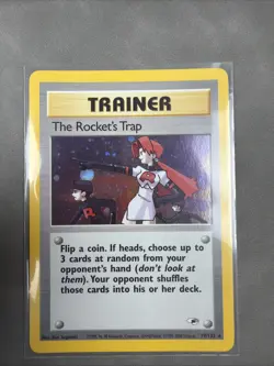 Pokemon TCG The Rocket's Trap Holo Rare Gym Heroes Unlimited 19/132 LpU MpU - Image 1