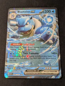 Blastoise ex 009/165 Sv: Scarlet & Violet 151 Holo Pokemon TCG - Image 1