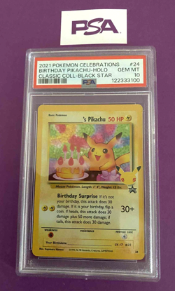 2021 Pokemon Celebrations Birthday Pikachu #24 PSA 10 GEM MINT (Stock Photo) - Image 1
