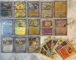 (92) Card Lot - Pokemon TCG - Pikachu Eevee Jolteon Glaceon Lucario Holo🔥🔥🔥 - Image 1