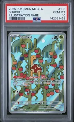 2025 Pokemon Shuckle Mega Evolution Illustration Rare 136/132 PSA 10 - Image 1