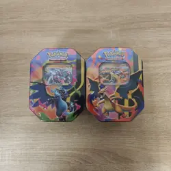 Mega Charizard X and Y Tins Sealed 2026 Set of 2 Pokemon TCG Phantasmal Flames - Image 2