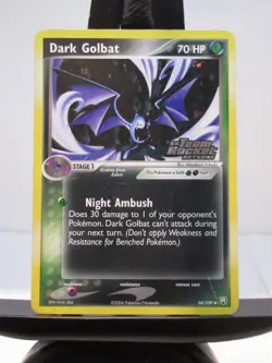 2004 Pokemon Dark Golbat Reverse Holo Stamped EX Team Rocket Returns 34/109 - Image 1