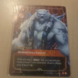 Riftbound Volibear Relentless Storm METAL Card Las Vegas Prize Wall Promo - Image 1