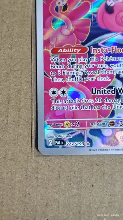 Pokemon Card TCG Flamigo 227/193 Holo Illustration Rare Paldea Evolved Art - Image 5