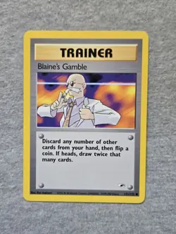 Blaine's Gamble 121/132 Gym Heroes Trainer Pokemon Card - Image 1
