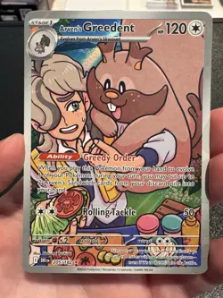 Arven's Greedent 205/182 Full Art NM/M Destined Rivals Pokemon Card - Image 1