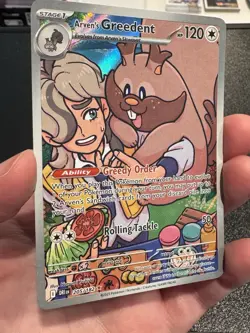 Arven's Greedent 205/182 Full Art NM/M Destined Rivals Pokemon Card - Image 5