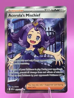 Pokemon TCG Acerola's Mischief #165/132 Holo Ultra Rare Full Art NM Card - Image 1