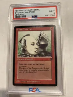 PSA 9 Mint Eternal Warrior Legends Red Uncommon MAGIC THE GATHERING MTG - Image 1