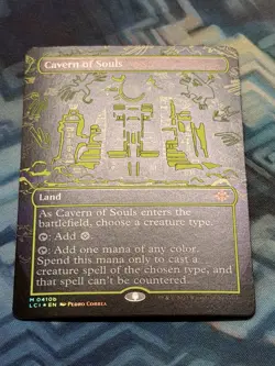 MTG Foil Borderless Cavern of Souls Neon Yellow Ink 0410b NM Unplayed Ixalan - Image 1