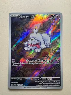 Pokemon TCG Greavard Scarlet & Violet Base Set Holo Card 214/198 Illustration - Image 1
