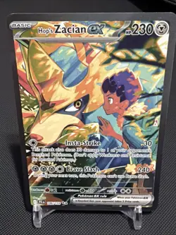 Pokemon TCG Hop's Zacian EX Card 186/159 Journey Together Sir - Image 1