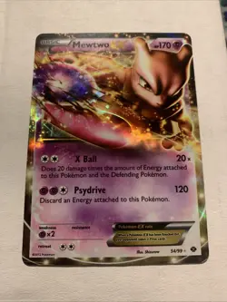 Pokemon TCG Mewtwo EX Holo Ultra Rare Card Next Destinities 54/99 Jumbo - Image 2