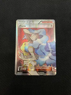 Pokemon Karen Full Art Trainer Supporter Holo Card XY177A XY English LP - Image 1
