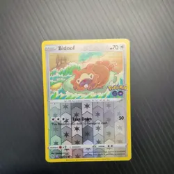 Pokemon Bidoof 059/078 Pokemon GO Reverse Holo Peelable Ditto Card - Image 1