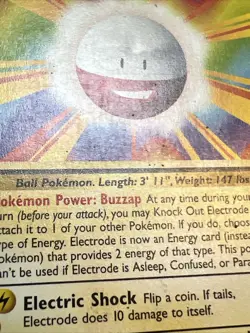 DAMAGED Electrode 21/102 Regular/Non-Holo Base Set AUTHENTIC Pokemon Card - Image 5