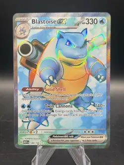 Pokemon TCG Blastoise EX Holo Ultra Rare Card Scarlet VIOLET-151, 184/165 - Image 1