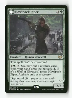 Howlpack Piper // Wildsong Howler - #205 - Non Foil - VOW Double-Sided - MTG - N - Image 1