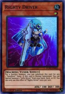 1x (NM) Righty Driver - DUPO-EN032 - Ultra Rare - 1st Edition YuGiOh - Image 1
